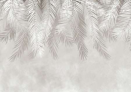 Фототапет палмови листа на сив фон - 13934