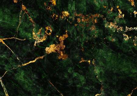 14145 - Фототапет зелен мрамор със златни ивици