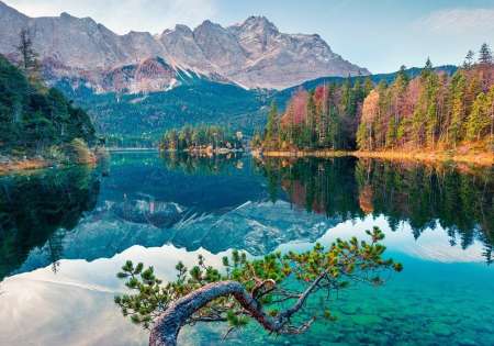 14197 - Фототапет езеро в планината