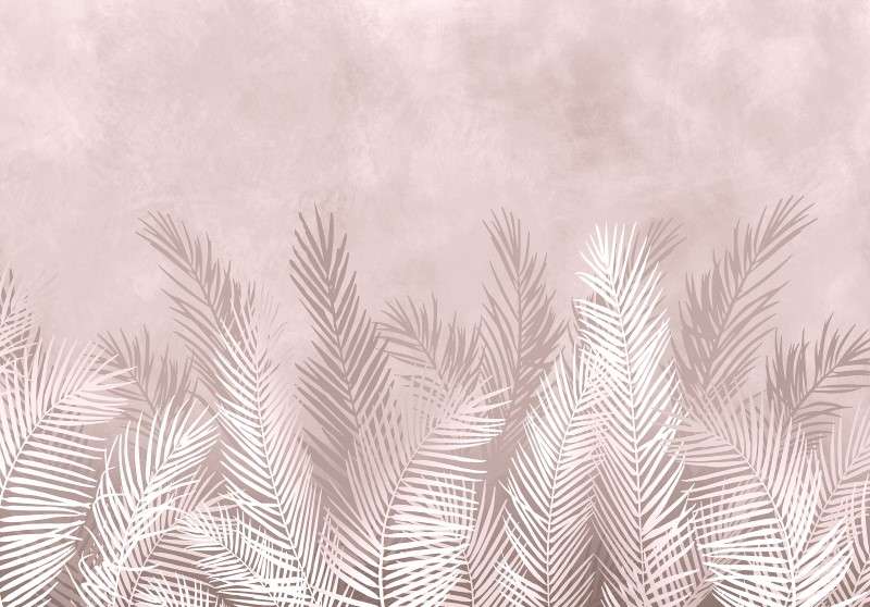 Фототапет розови палмови листа