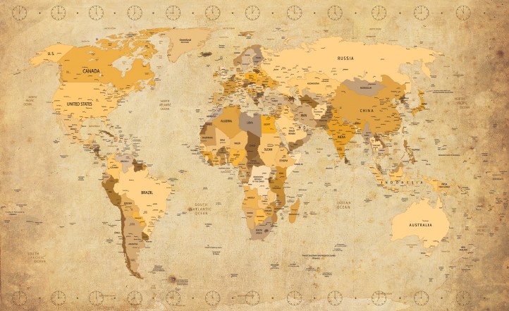 фототапет карта на света винтидж